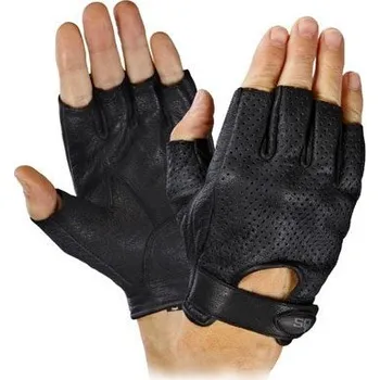 Moto vesta SQ Road 66 kožené rukavice bez prstů XS