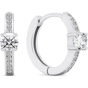 Náušnice Brilio Silver Stylové stříbrné kruhy se zirkony EA460W + 2 měsíce na vrácení zboží