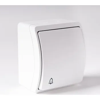 vypínač K101 bílá Ovládač zapínací se znakem zvonek, řazení 1/0 VIPLAST 20110110