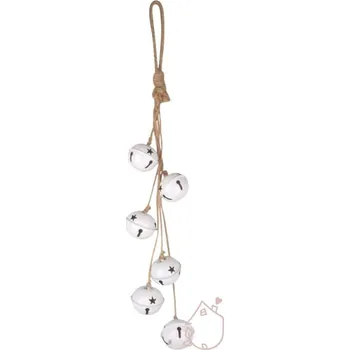 Vánoční ozdoba Velké rolničky bílé lesklé