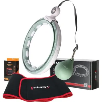 Masážní přístroj Sada masážní hula hoop HMS HHM15 se závažím, magnety, počítadlo, zeštíhlující pás BR163, zelená