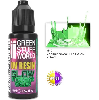 Plastikový model UV Resin Glow in the Dark Green – ve tmě světélkující scénická voda zelená (17 ml)