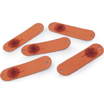 Dárková visačka Pro Háčkování Hand Made štítek z eko kůže cihlový