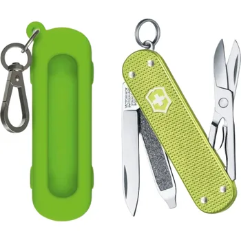 Multifunkční nůž SET Kapesní nůž Victorinox Classic Colors Alox Lime Twist a silikonové pouzdro