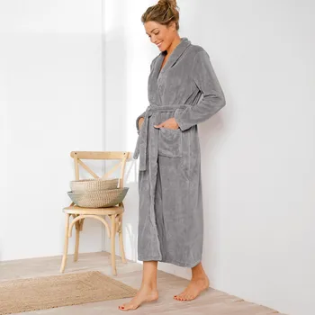 Šála Fleecový župan se šálovým límcem a s délkou 130 cm, hebký na dotek šedá 42/44