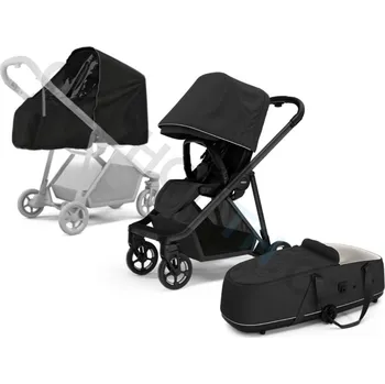 Kočárek Kočárek Thule Shine Black on Black 2023 + korbička + ochrana proti slunci/dešti Thule