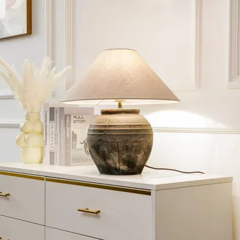 Lampička Lucande stolní lampa Thalorin, výška 46 cm, šedá, keramika - Délka kabelu 160 cm; Ø základna 25 cm hnědá, béžová 1 x 15 W LED - Doprava zdarma