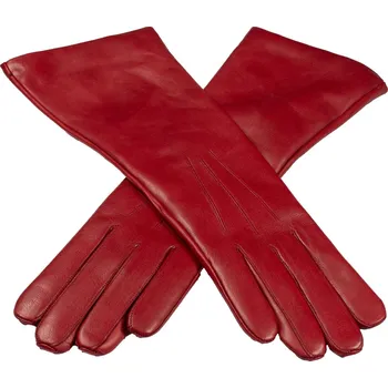 Rukavice BOHEMIA GLOVES Delší rukavice s jemnou výšivkou a kašmírovou podšívkou Barva: Bordó, Velikost: 6,5