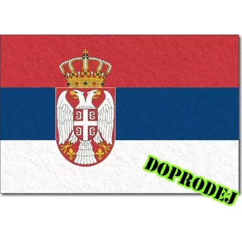 Vlajka Srbská tištěná vlaječka filc 6 x 4 cm - 3 ks