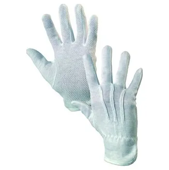 Pracovní rukavice Textilní rukavice MAWA s PVC terčíky bílé č. 8