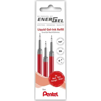 Kancelář Gelové náplně 0,5 mm červené v sadě 3kusy EnerGel Pentel LRN5-B