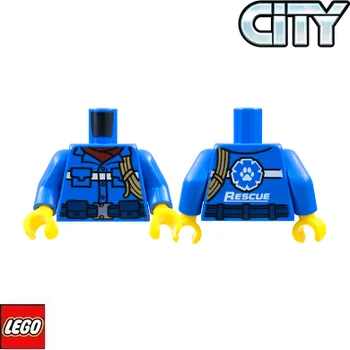 Stavebnice LEGO LEGO® Dílky na figurky LEGO Tělo potištěné Rescue /modré / Torso 973PB4391C01