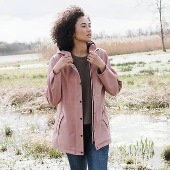 Nepromokavá bunda z recyklovaného polyesteru šedorůžová 44