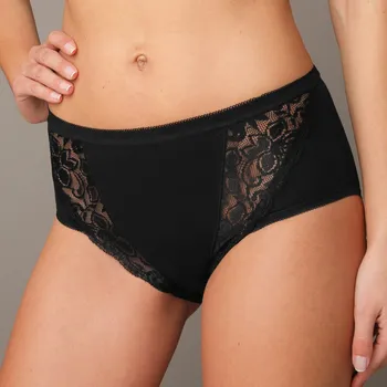 Kalhotky Sada 3 kalhotek maxi z pružné bavlny s krajkou černá 38/40