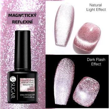 Přípravek na nehty URSugar UR Sugar Magnetický UV gel - Magnetic Coral; 7,5 ml