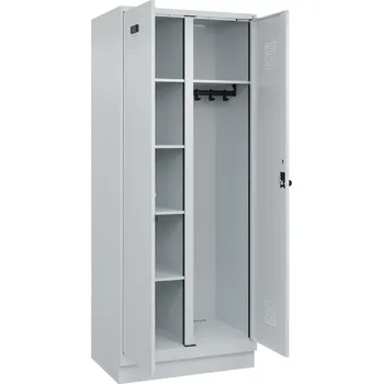 Šatní skříň Úklidová skříň C+P Cabo-Plus, 800 x 500 x 1950 mm, šedá, podstavec
