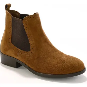 Dámské kozačky Kotníkové kozačky chelsea s pruženkami a perforací béžová 38