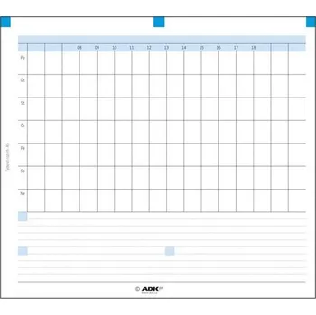 Diář ADK týdenní rozvrh A6, 2 dvojlisty