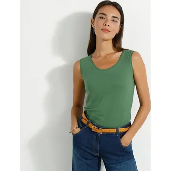 Jednobarevný top se širokými ramínky mechová 50