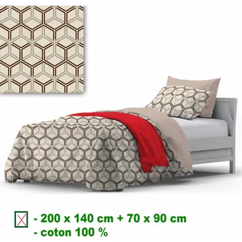 Povlečení Bavlněné povlečení na zip, barva Béžová, 140x200 cm