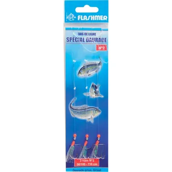 Rybářský háček FLASHMER Návazec na mořský rybolov Special Daurade 3 háčky č. 2 2