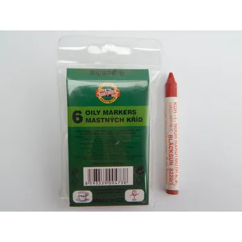 Mastné průmyslové křídy 6 ks červené