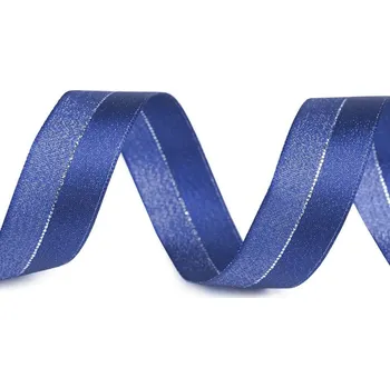 Stuha Stuha s lurexem šíře 25 mm návin 20 metrů - 411 modrá safírová