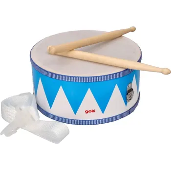 Hudební nástroj pro děti Montessori Bubínek modrý s dřevěnými paličkami, 20 cm