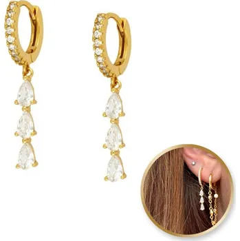 Náušnice Flamenco Mystique Náušnice z chirurgické oceli pokovené zlatem kst3282