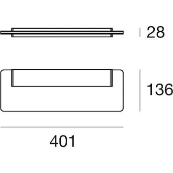 Lampička Linea Light Hubené nástěnné svítidlo LED, bílé, hliník, PMMA, nahoru/dolů bílá LED 12 W celkem - Doprava zdarma