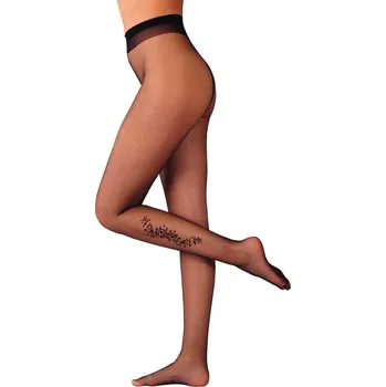 Dámské punčochy Sada 2 punčochových kalhot s motivem tetování černá 5/6