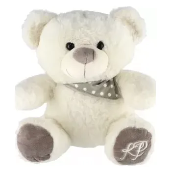 plyšák Plyšový medvídek se šátkem 35 cm – bílý