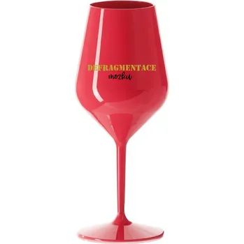 Sklenice DEFRAGMENTACE MOZKU - červená nerozbitná sklenice na víno 470 ml