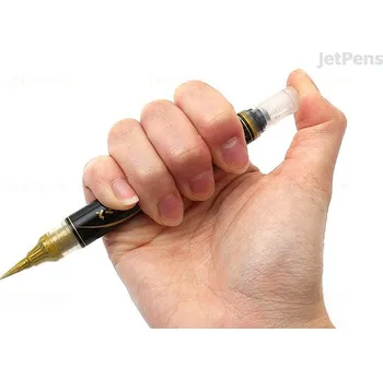 Pentel Popisovač se štětečkem metalický zlatý