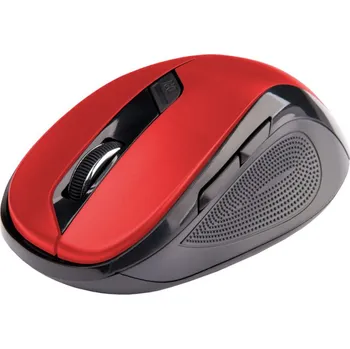 C-TECH myš WLM-02, černo-červená, bezdrátová, 1600DPI, 6 tlačítek, USB nano receiver WLM-02R