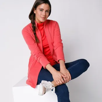 Dámská mikina Fleecová mikina na zip korálová 38/40