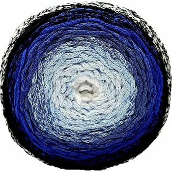 Příze Chainy Cotton Cake ReTwisst 46 bílá a variace modré