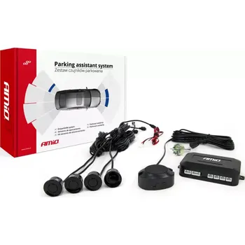 Parkovací asistent PARKOVACÍ, COUVACÍ ASISTENT AMIO, ČERNÉ SENZORY 4X, PÍPÁK (30492)