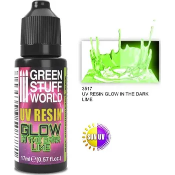 Plastikový model UV Resin Glow in the Dark Lime – ve tmě světélkující scénická voda limetková (17 ml)