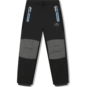 Chlapecké kalhoty CHLAPECKÉ SOFTSHEL KALHOTY DĚTSKÉ NOVINKA Barva: Tmavě šedé s modrým zipem, Velikost: 158