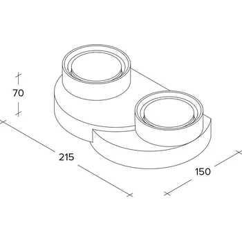 Lampička TECNICO by Sforzin Nástěnné svítidlo Demetra, 2 světla, 21,5 cm, bílá, omítka, GX53 2 x 10 W LED - Doprava zdarma