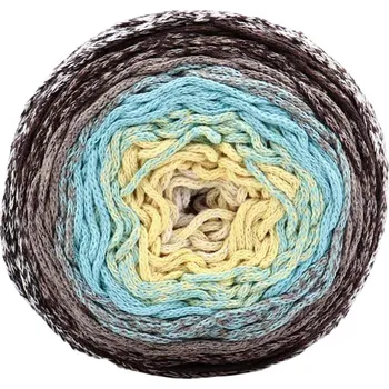 Příze Chainy Cotton Cake ReTwisst 21 variace béžová, žlutá, tyrkysová, hnědá