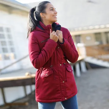 Dámská parka Nepromokavá parka s fleecovou podšívkou švestková 42