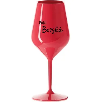 Sklenice PANÍ BOŽSKÁ - červená nerozbitná sklenice na víno 470 ml