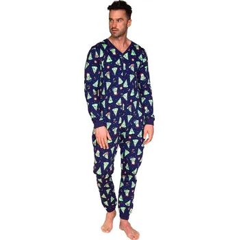 Pánské pyžamo Kombinéza Cornette 196/284 Christmas Tree 2 l/r S-2XL pánská tmavě modrá S