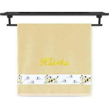 Ručník Ručník se jménem NA PŘÁNÍ 50x100 Kočičí hrátky žluté