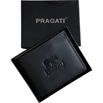 Peněženka Pánská kožená peněženka Pragati black (RFID secure)