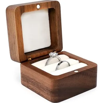 Dárková krabička Dřevěná krabička na prstýnky Box