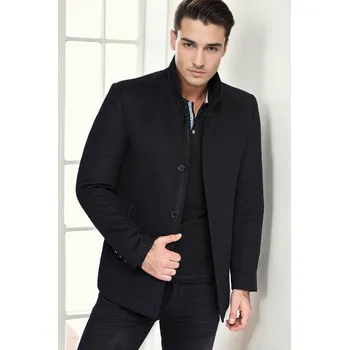 Pánská casual bunda PLT8327 DEWBERRY MEN'S COAT-NAVY-1 dewberry černá 3058112