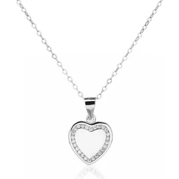 Náhrdelník NUBIS® Střibrný náhrdelník srdíčko se zirkony - NB-2409